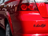 #dadlife sticker-on-the-back-bumper-of-